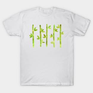 Watercolor Bamboo Pattern - Lime Green T-Shirt